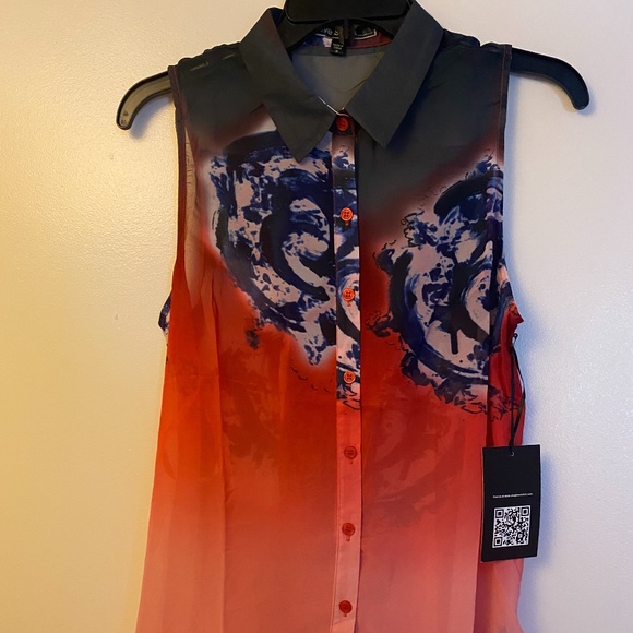 Love Stitch Tops - Love Stitch NWT Blouse Button Down Sleeveless
